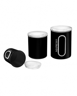 3Piece Black Canisters For Kitchen